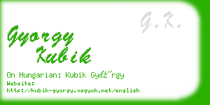 gyorgy kubik business card